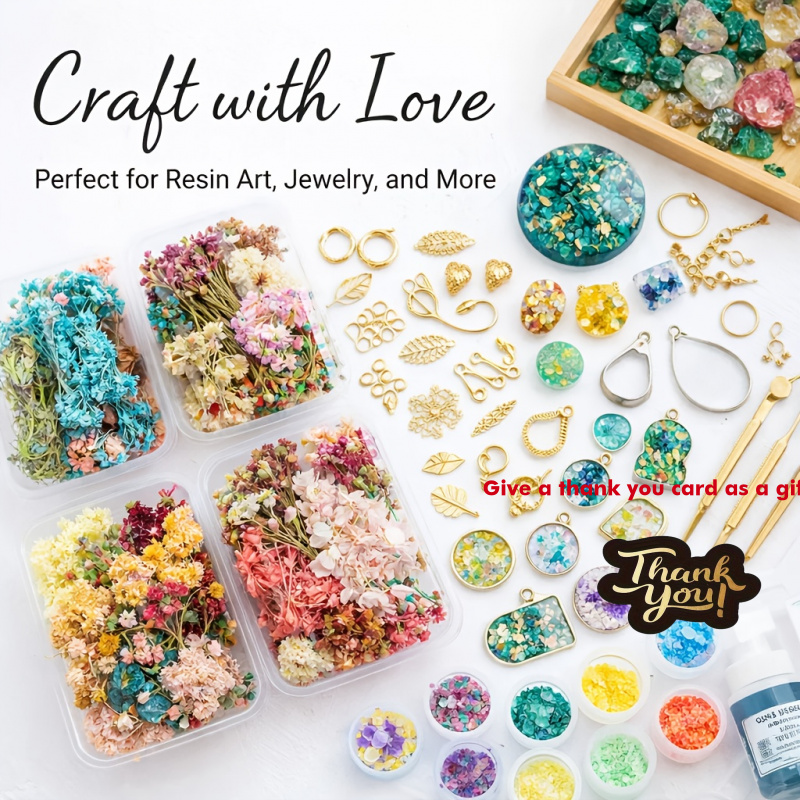 Resin Art Wedding Gift - 10개입 믹스 드라이플라워 부케 세트 -