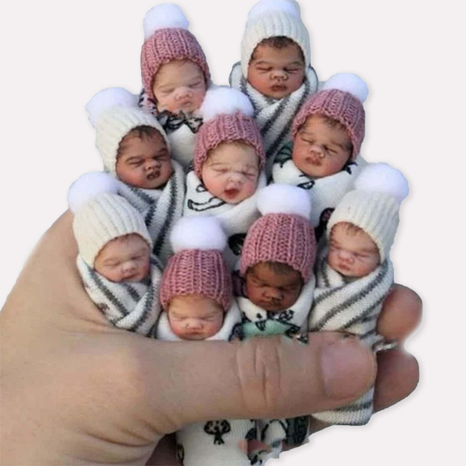 Resin Art Baby - 7cm 길이의 귀여운 잠자는 아기 피규어,