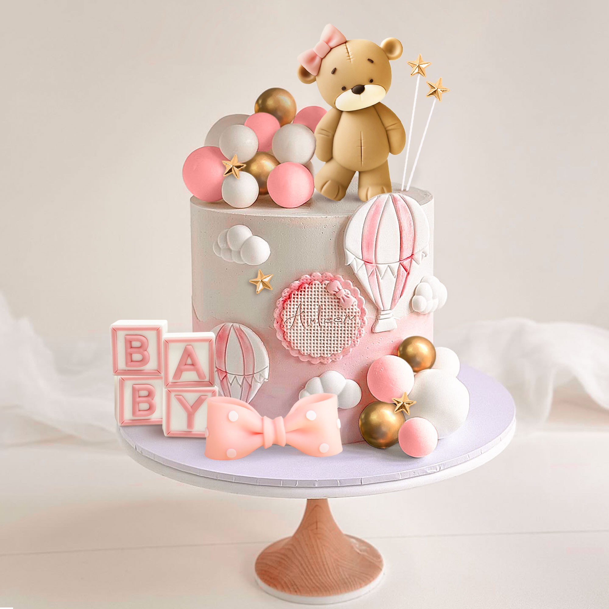 LaVenty 핑크 베어 케이크 장식 아기 곰 베이비  - Resin Art Alphabet 리뷰 및 가격