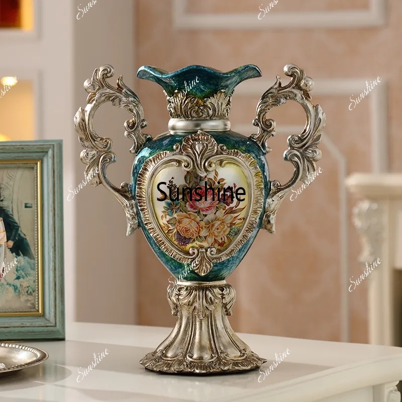 유럽 럭셔리 궁전 레진 꽃병 장식품 홈 룸 데스크탑 피 - Resin Art Wedding Gift 리뷰 및 가격